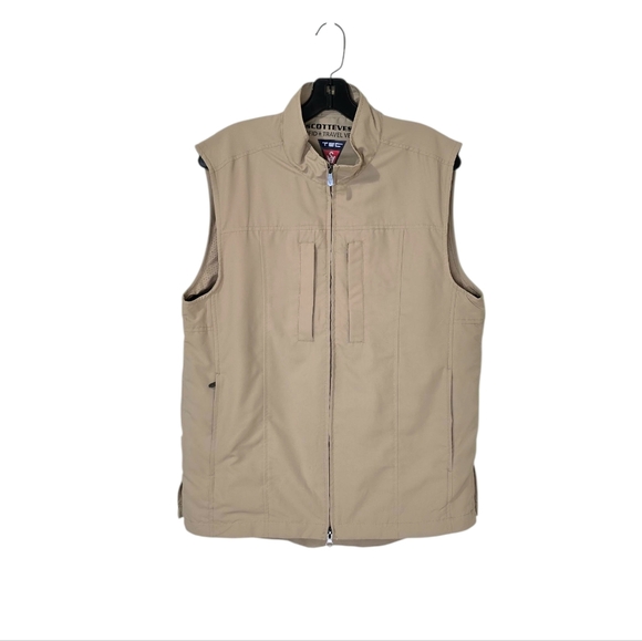 Scottevest Men's RFID Travel Vest Beige Medium Outdoor Pockets - Picture 2 of 14
